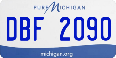 MI license plate DBF2090