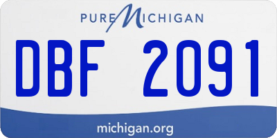 MI license plate DBF2091
