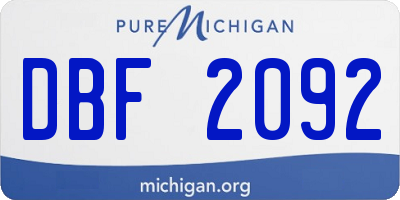 MI license plate DBF2092