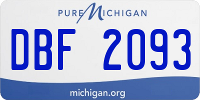 MI license plate DBF2093