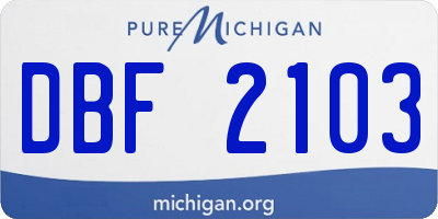 MI license plate DBF2103