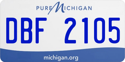 MI license plate DBF2105