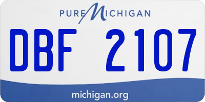 MI license plate DBF2107