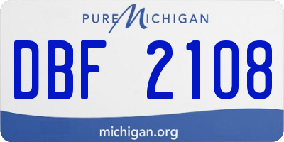 MI license plate DBF2108