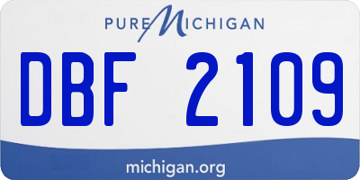 MI license plate DBF2109