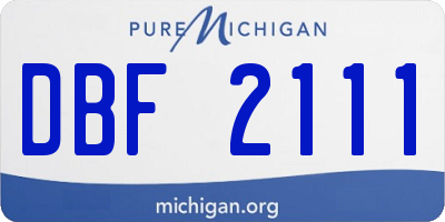 MI license plate DBF2111
