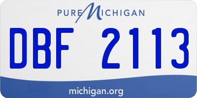 MI license plate DBF2113