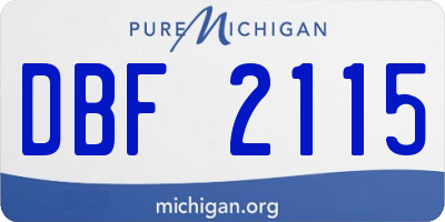 MI license plate DBF2115