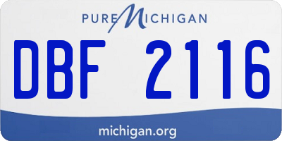 MI license plate DBF2116