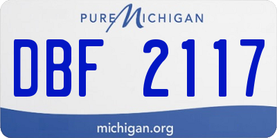 MI license plate DBF2117