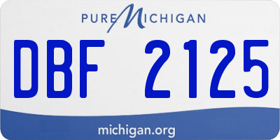 MI license plate DBF2125