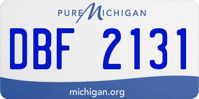 MI license plate DBF2131