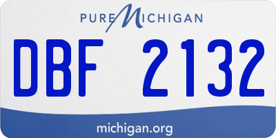 MI license plate DBF2132