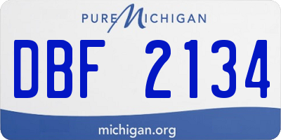MI license plate DBF2134