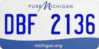 MI license plate DBF2136