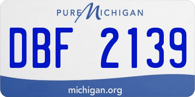 MI license plate DBF2139