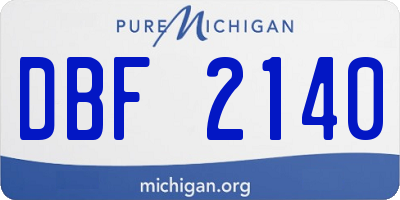 MI license plate DBF2140