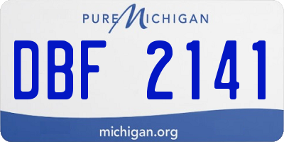 MI license plate DBF2141