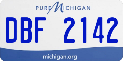 MI license plate DBF2142