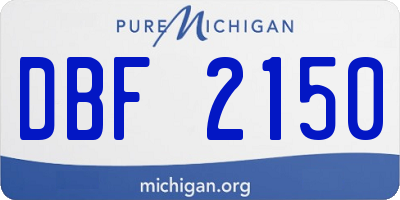 MI license plate DBF2150