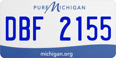 MI license plate DBF2155