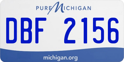 MI license plate DBF2156