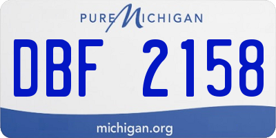 MI license plate DBF2158