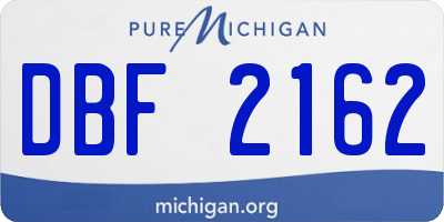 MI license plate DBF2162