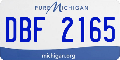 MI license plate DBF2165