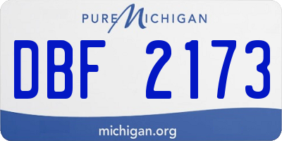 MI license plate DBF2173