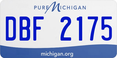 MI license plate DBF2175