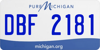 MI license plate DBF2181