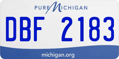 MI license plate DBF2183