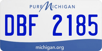 MI license plate DBF2185