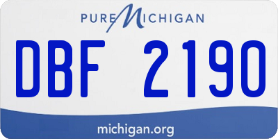 MI license plate DBF2190