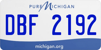 MI license plate DBF2192