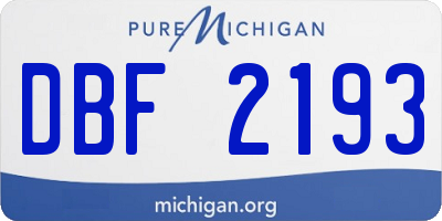 MI license plate DBF2193