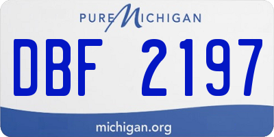 MI license plate DBF2197