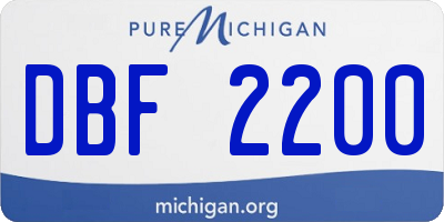 MI license plate DBF2200