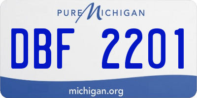 MI license plate DBF2201