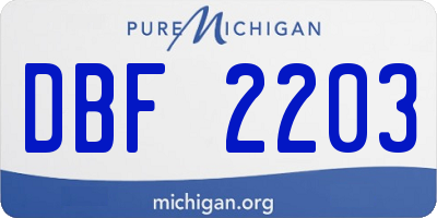 MI license plate DBF2203