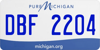 MI license plate DBF2204