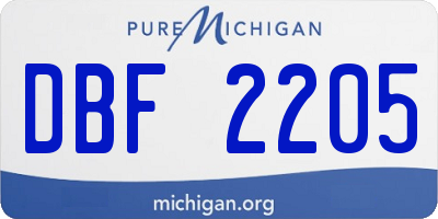 MI license plate DBF2205