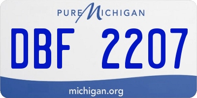 MI license plate DBF2207