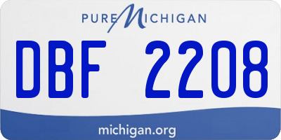 MI license plate DBF2208