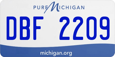 MI license plate DBF2209