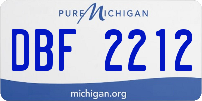 MI license plate DBF2212