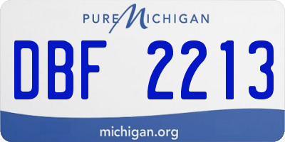 MI license plate DBF2213