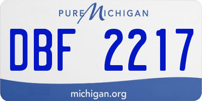 MI license plate DBF2217