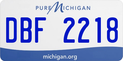MI license plate DBF2218